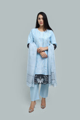 Premium 3-Piece Embroidered Cotton Suit – Soft Fabric with Boring Work | Naqshé